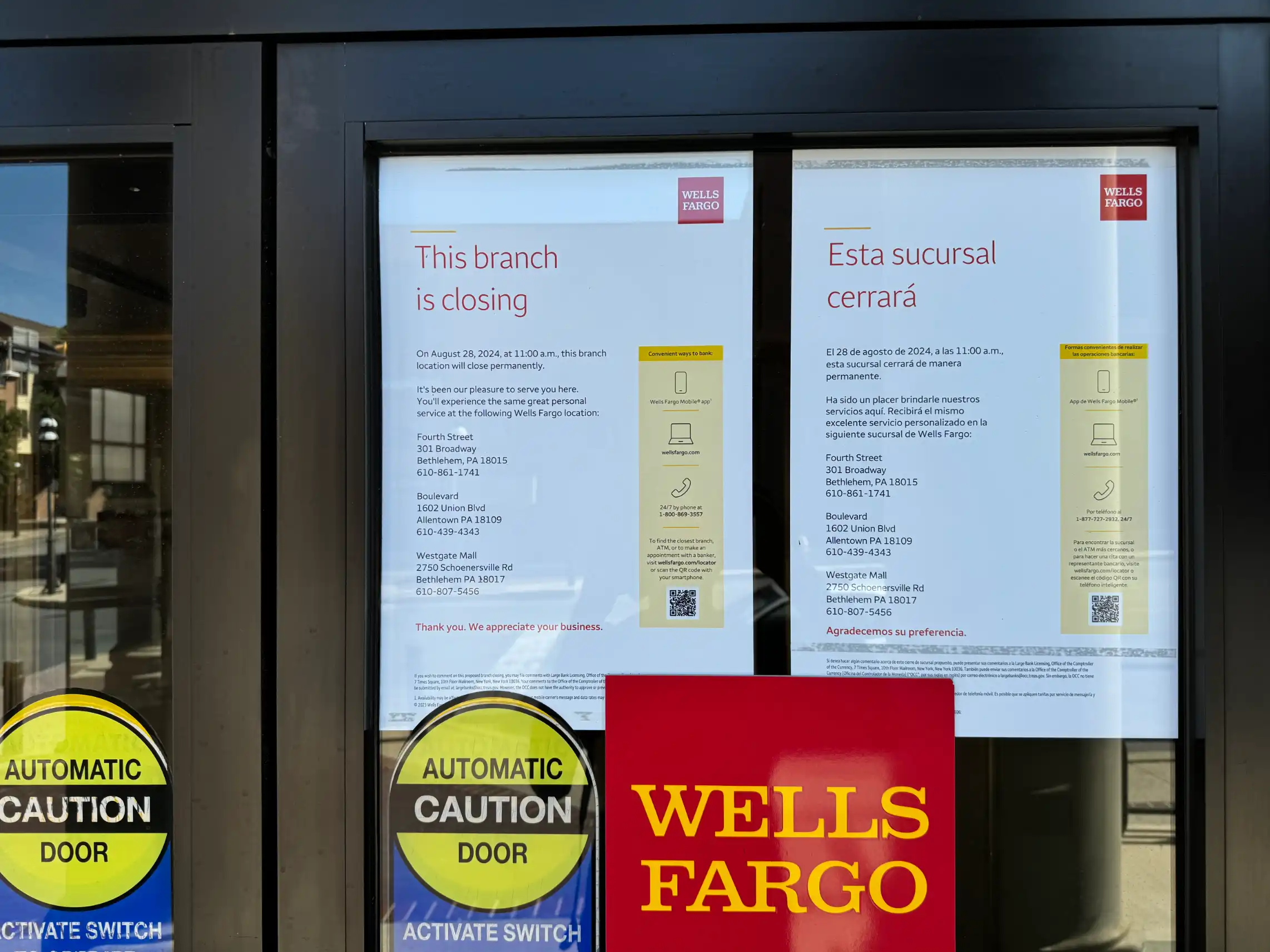 wells fargo closing on 52 w broad st bethlehem pa notices posted